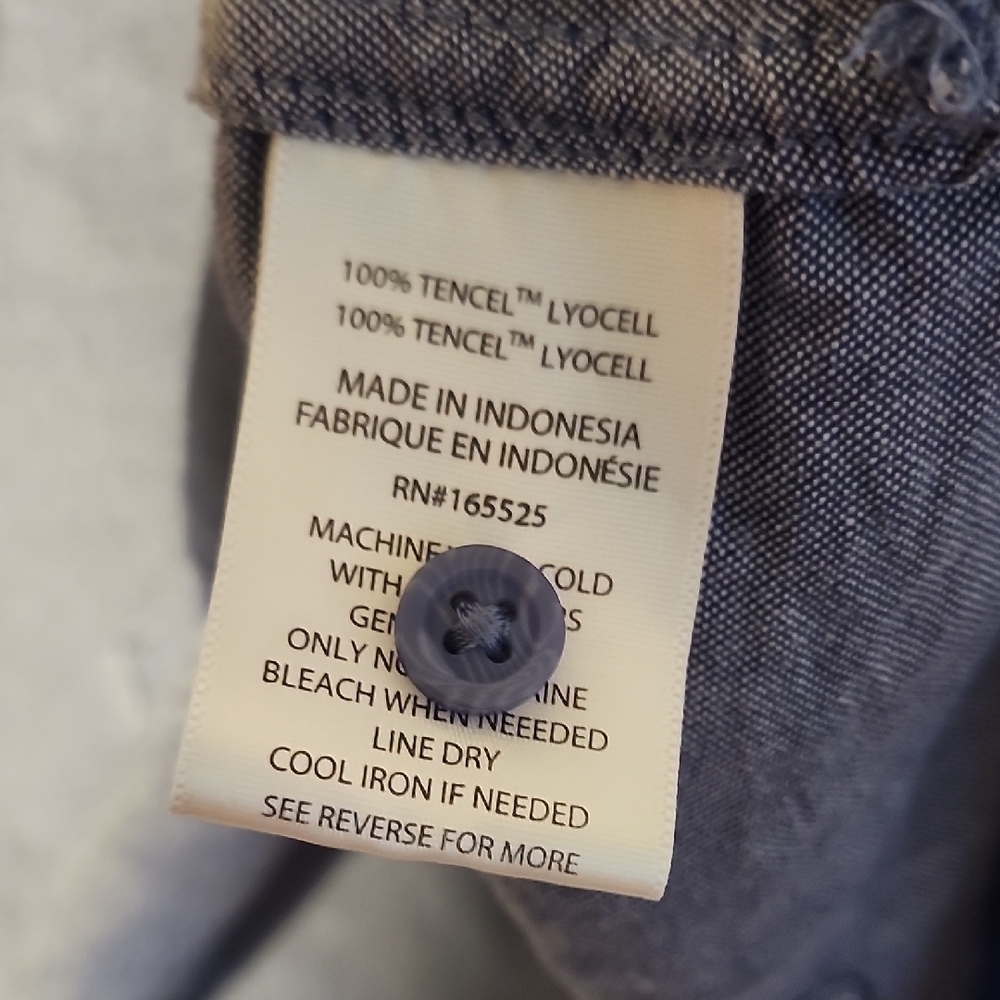 Lola River Women's Lightweight And Casual Blue Button Down Long Sleeve Shirt - Picture 7 of 7